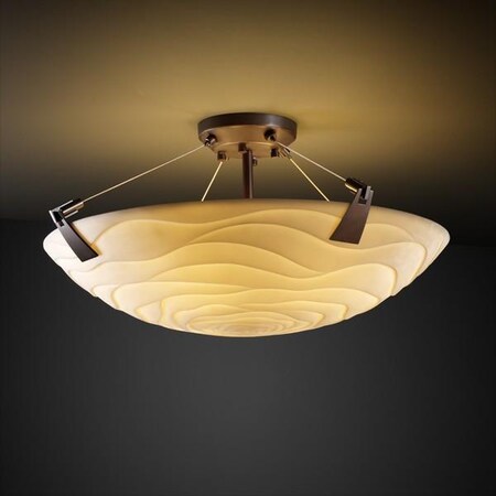 Justice Design Group PNA-9631-35-WAVE-MBLK 3 Light Porcelina Bowl